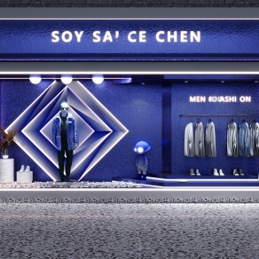 现代橱窗3D模型下载